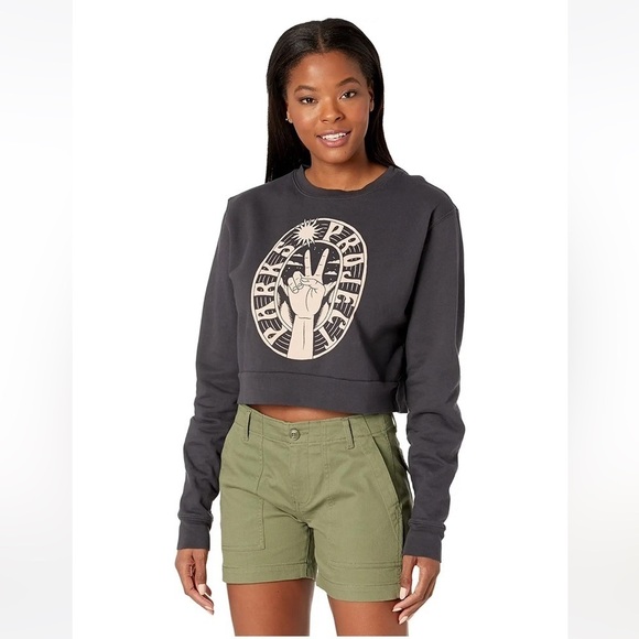 Parks Project Tops - Parks Project Peace in The Parks Cropped Crew Neck, Dark Grey, 3XL, NWT